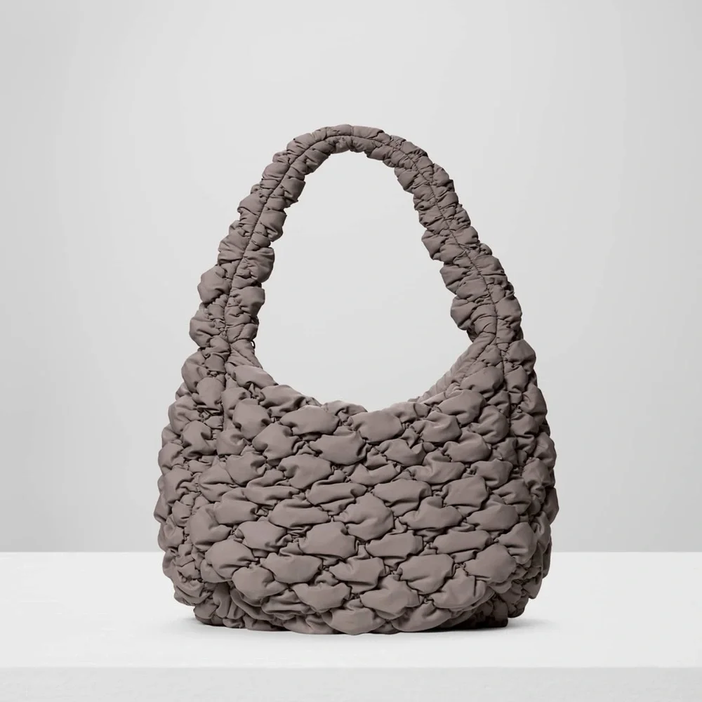 🤎 ARITZIA Curator Bigger Bag Puffer Hobo in Turner Taupe Brown
